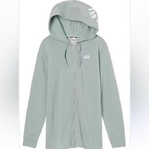 Pink Gray Zip-Up Hoodie